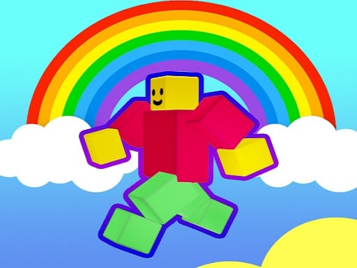 jugando rainbow obby 